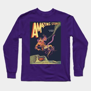 Space Adventurer vs Tentacle Monster Comic Cover Long Sleeve T-Shirt